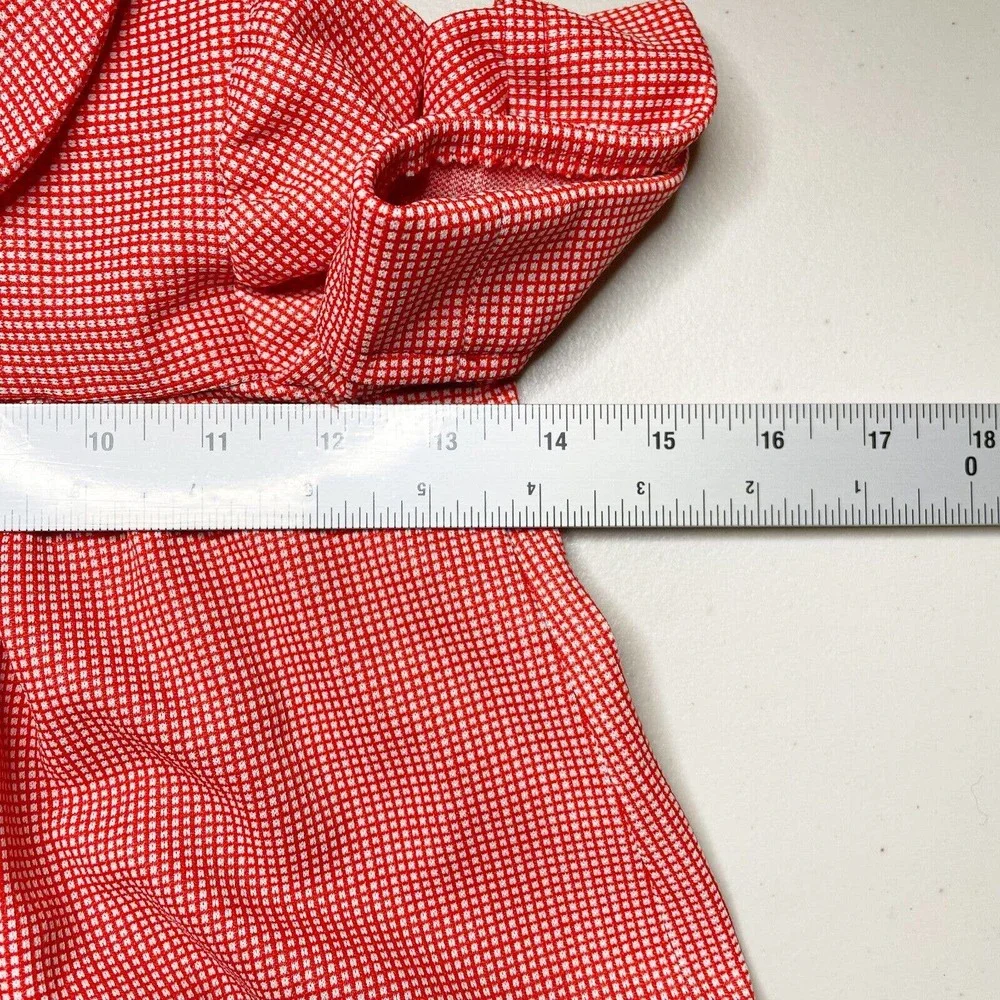 Handmade Vintage 50s 60s Peter Pan Collar Dress Red‎ Size 2T Short Sleeve Zip